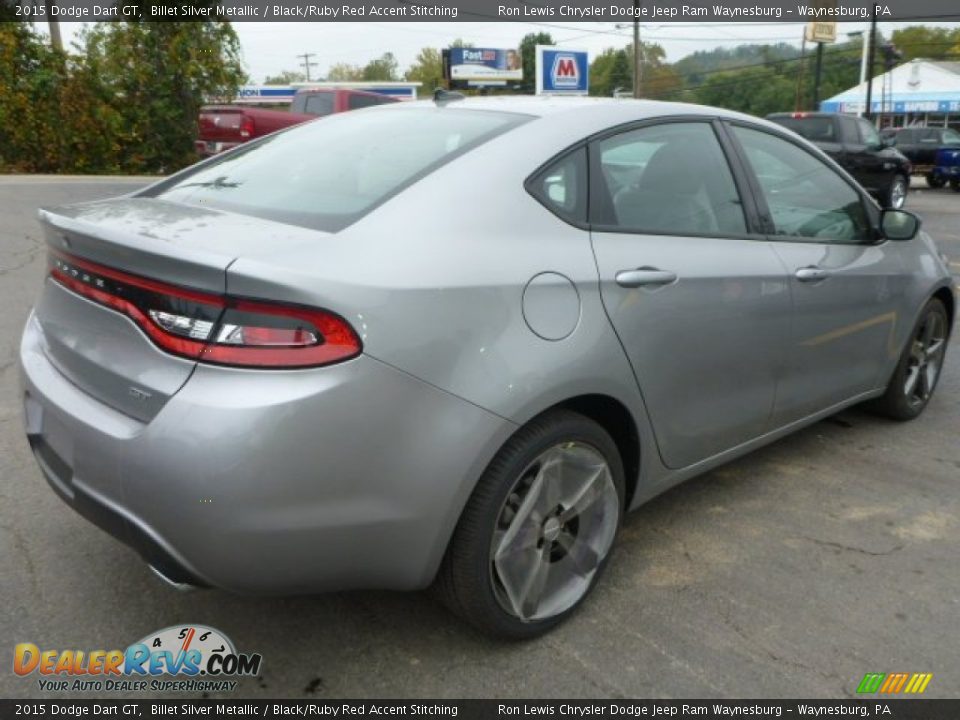 2015 Dodge Dart GT Billet Silver Metallic / Black/Ruby Red Accent Stitching Photo #5