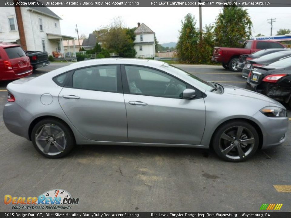 2015 Dodge Dart GT Billet Silver Metallic / Black/Ruby Red Accent Stitching Photo #6