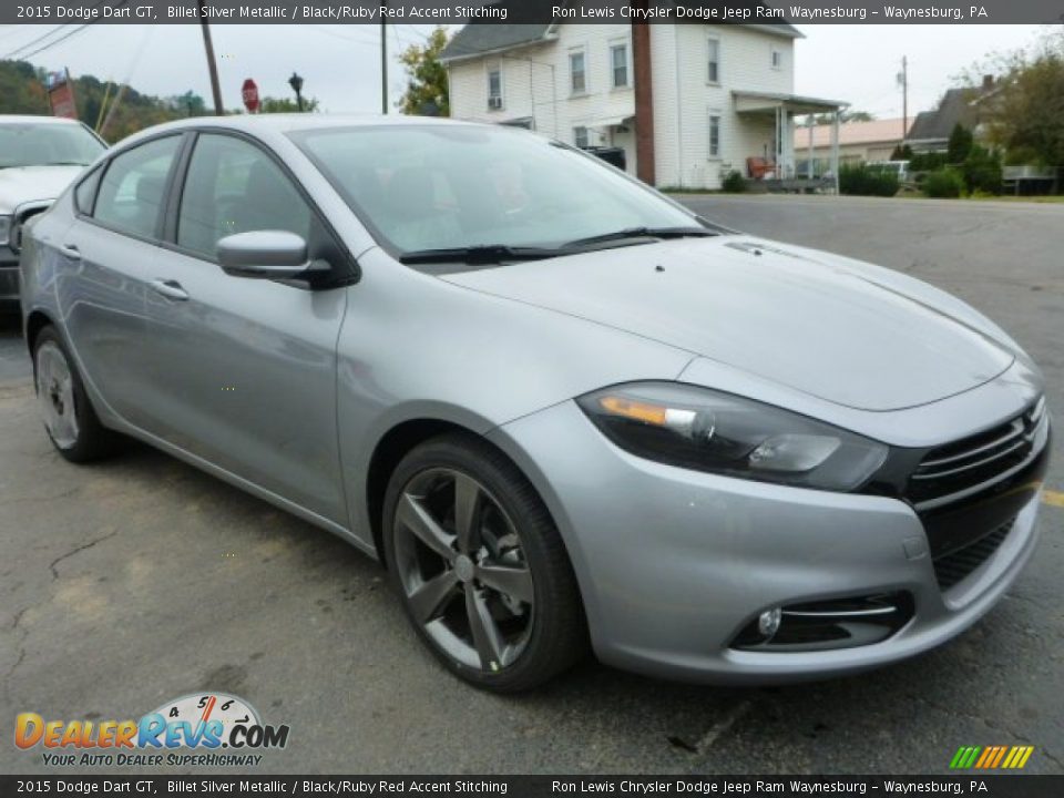 2015 Dodge Dart GT Billet Silver Metallic / Black/Ruby Red Accent Stitching Photo #7
