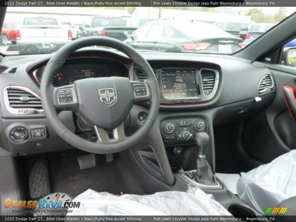 2015 Dodge Dart GT Billet Silver Metallic / Black/Ruby Red Accent Stitching Photo #12