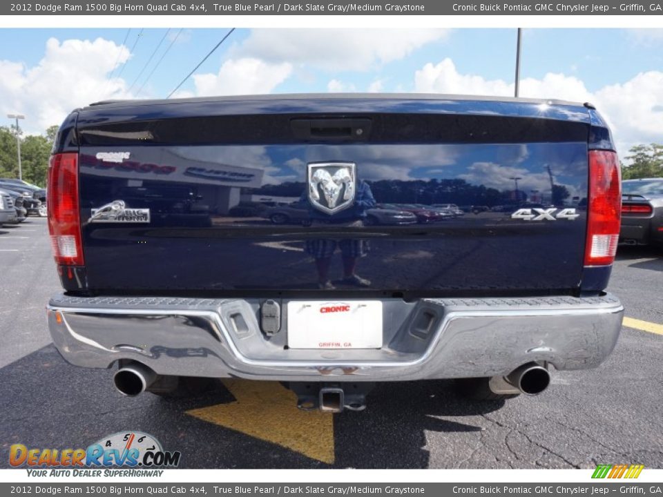 2012 Dodge Ram 1500 Big Horn Quad Cab 4x4 True Blue Pearl / Dark Slate Gray/Medium Graystone Photo #6