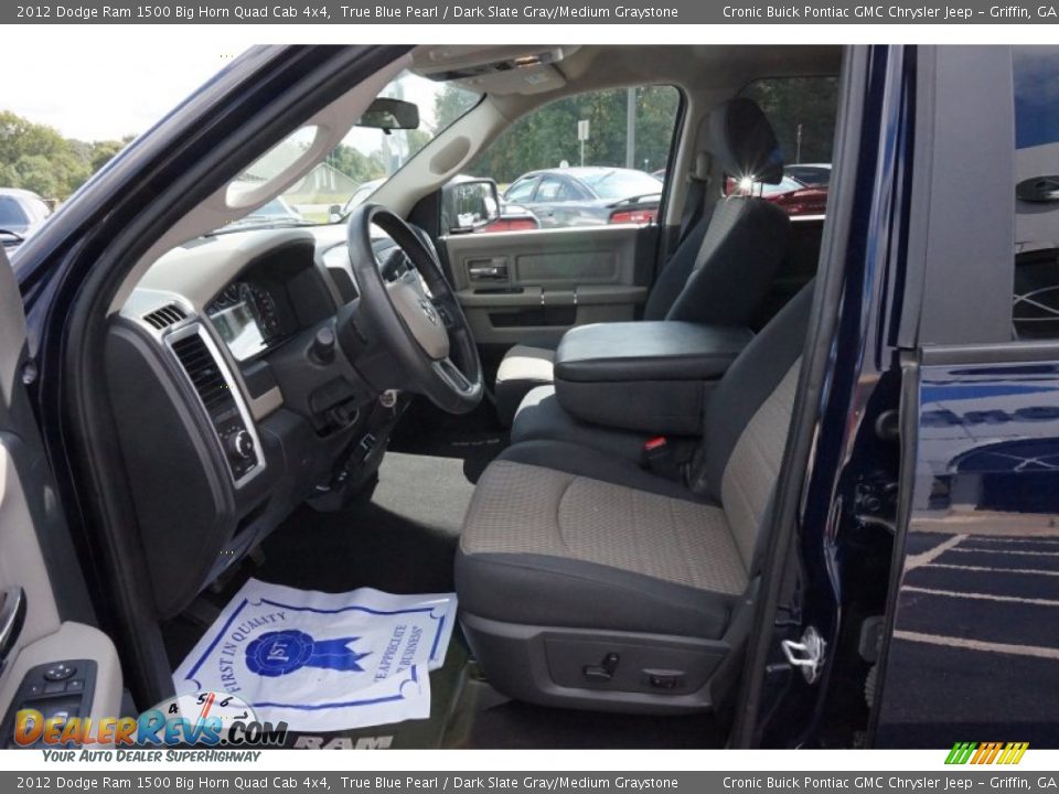 2012 Dodge Ram 1500 Big Horn Quad Cab 4x4 True Blue Pearl / Dark Slate Gray/Medium Graystone Photo #9