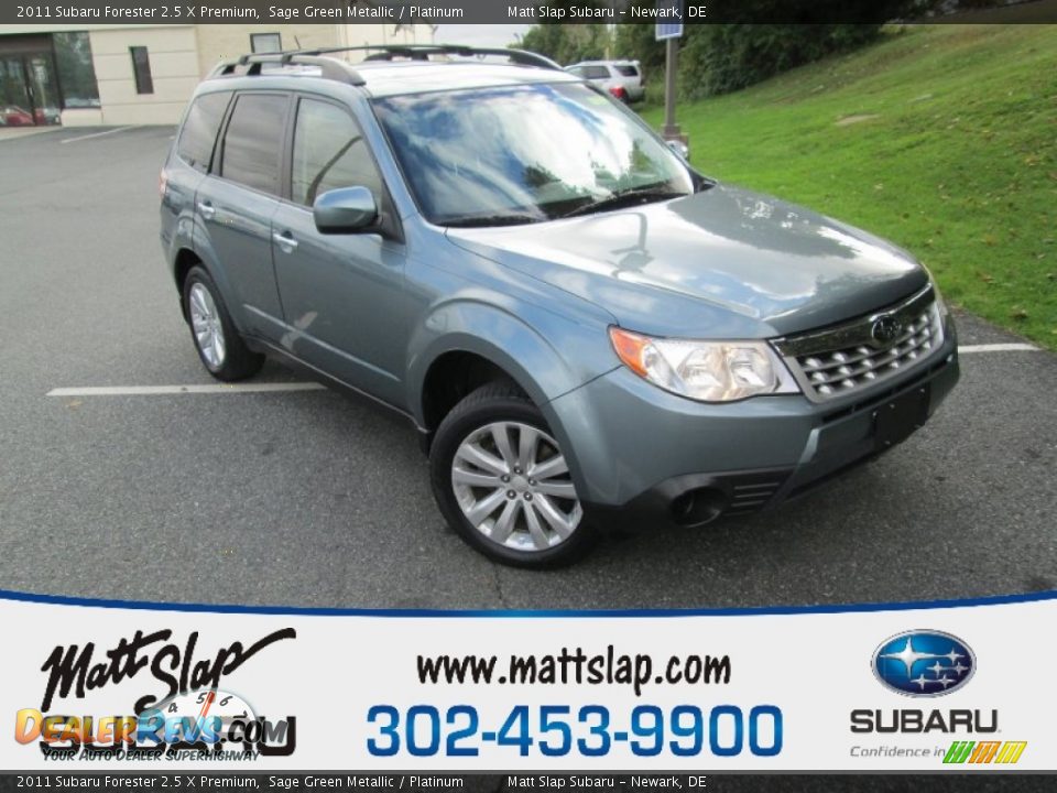 2011 Subaru Forester 2.5 X Premium Sage Green Metallic / Platinum Photo #1