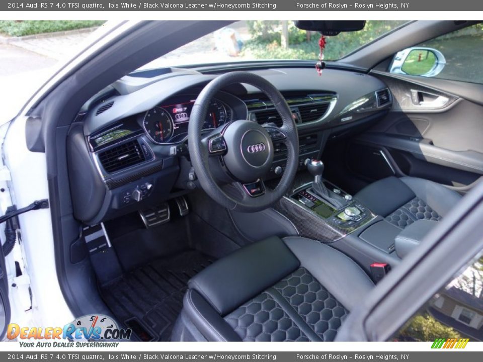 Black Valcona Leather w/Honeycomb Stitching Interior - 2014 Audi RS 7 4.0 TFSI quattro Photo #12