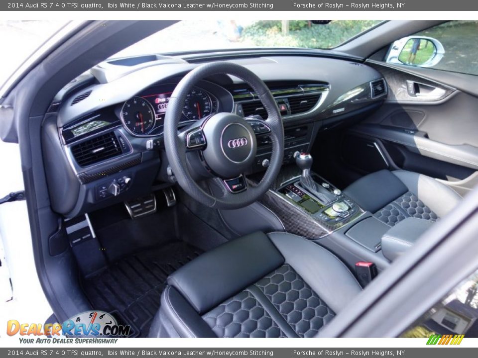 Black Valcona Leather w/Honeycomb Stitching Interior - 2014 Audi RS 7 4.0 TFSI quattro Photo #14