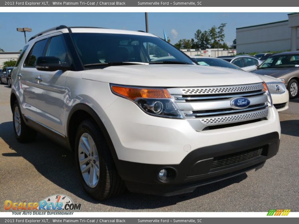 2013 Ford Explorer XLT White Platinum Tri-Coat / Charcoal Black Photo #1