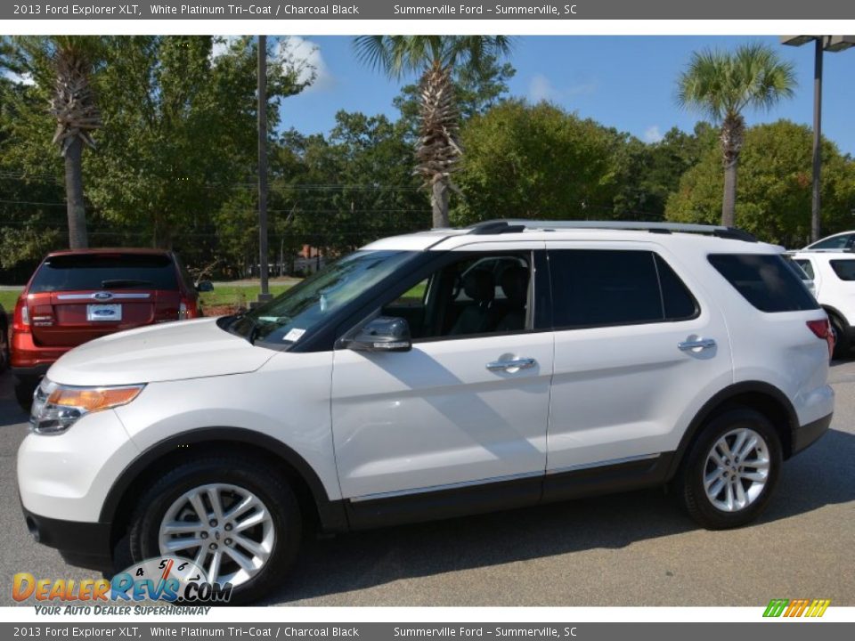 2013 Ford Explorer XLT White Platinum Tri-Coat / Charcoal Black Photo #6