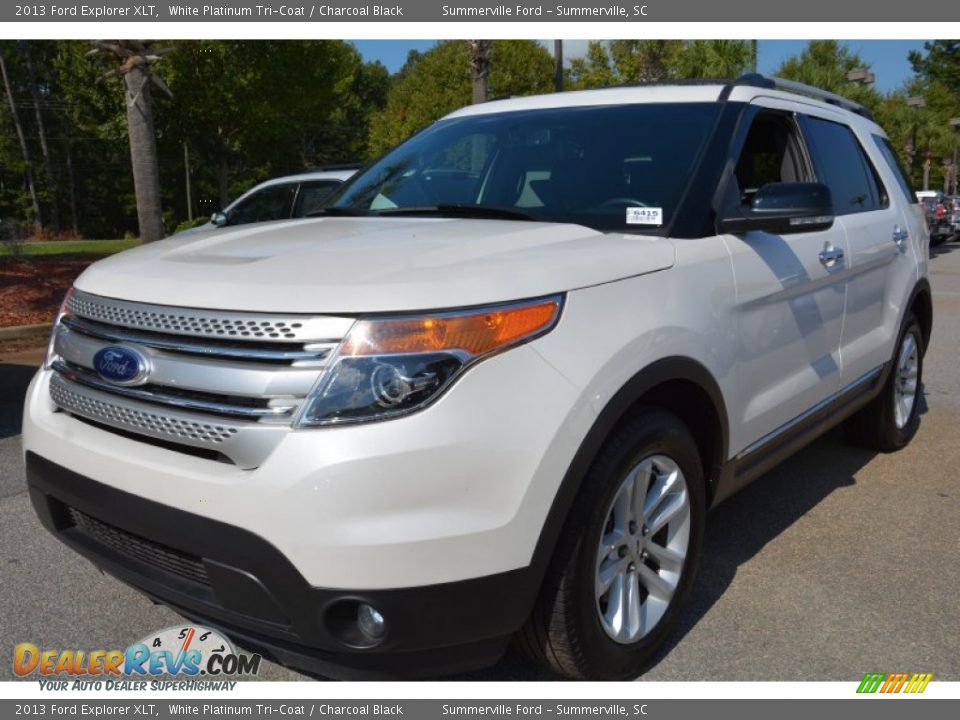 2013 Ford Explorer XLT White Platinum Tri-Coat / Charcoal Black Photo #7
