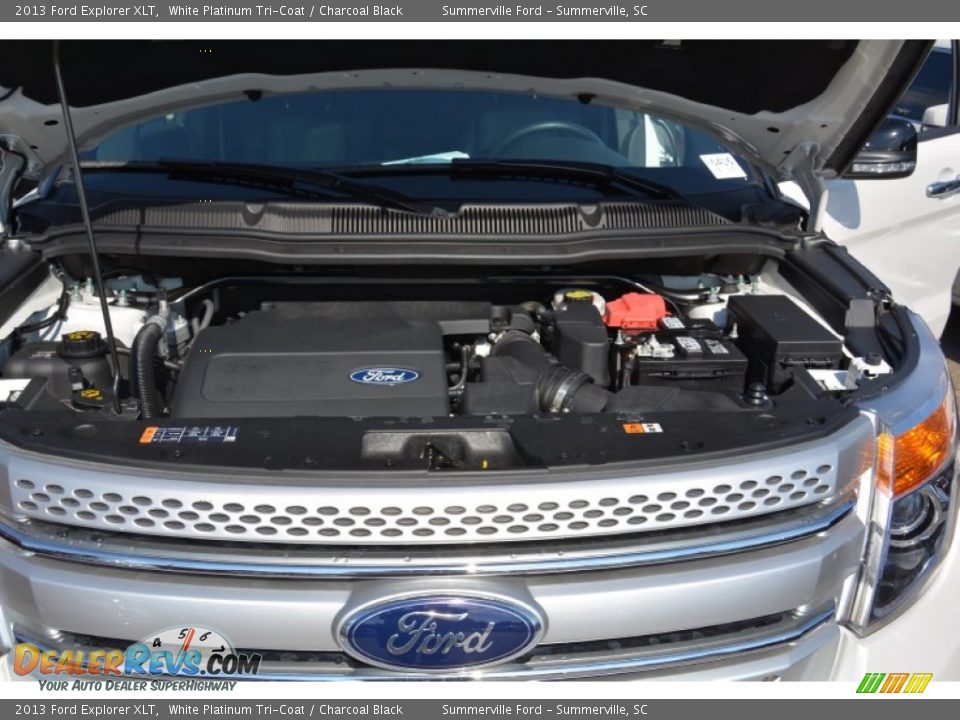 2013 Ford Explorer XLT White Platinum Tri-Coat / Charcoal Black Photo #24