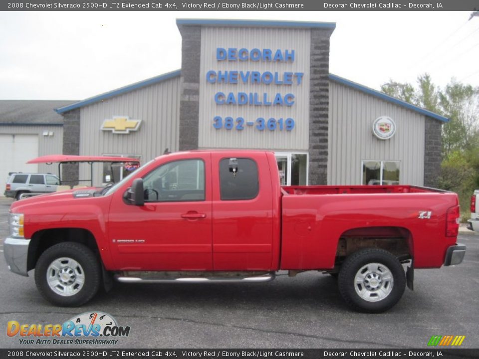 2008 Chevrolet Silverado 2500HD LTZ Extended Cab 4x4 Victory Red / Ebony Black/Light Cashmere Photo #1