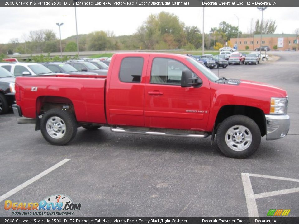 2008 Chevrolet Silverado 2500HD LTZ Extended Cab 4x4 Victory Red / Ebony Black/Light Cashmere Photo #3