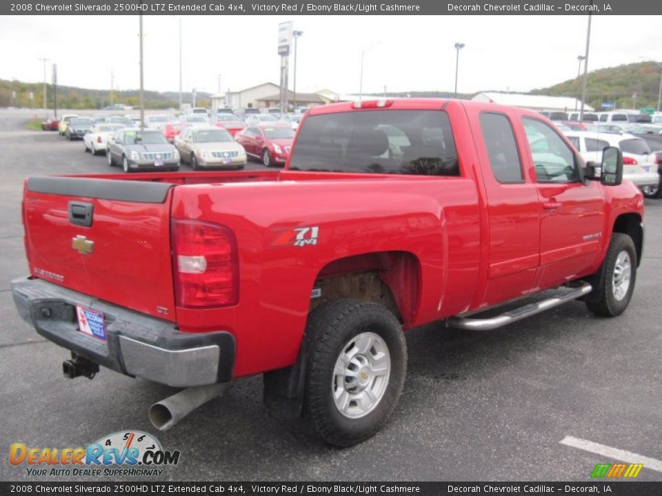 2008 Chevrolet Silverado 2500HD LTZ Extended Cab 4x4 Victory Red / Ebony Black/Light Cashmere Photo #4