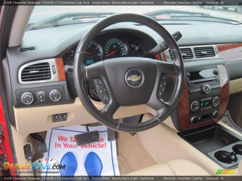2008 Chevrolet Silverado 2500HD LTZ Extended Cab 4x4 Victory Red / Ebony Black/Light Cashmere Photo #12