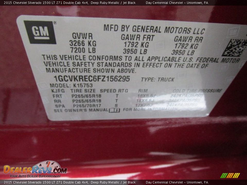 2015 Chevrolet Silverado 1500 LT Z71 Double Cab 4x4 Deep Ruby Metallic / Jet Black Photo #19