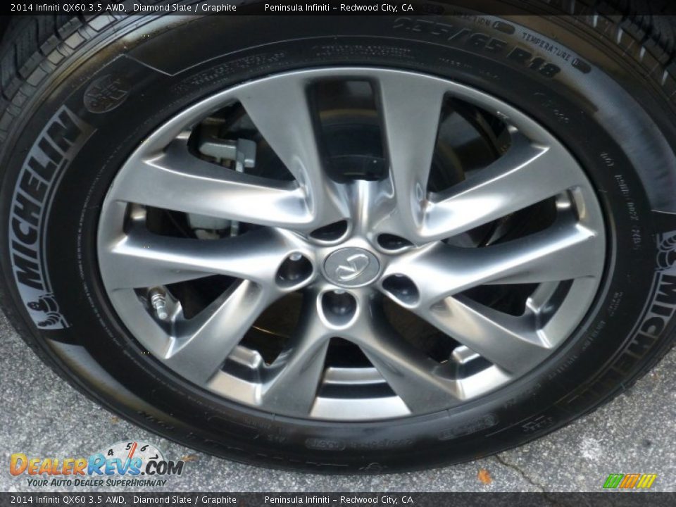 2014 Infiniti QX60 3.5 AWD Diamond Slate / Graphite Photo #7