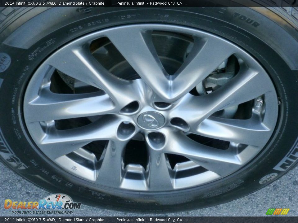 2014 Infiniti QX60 3.5 AWD Diamond Slate / Graphite Photo #14