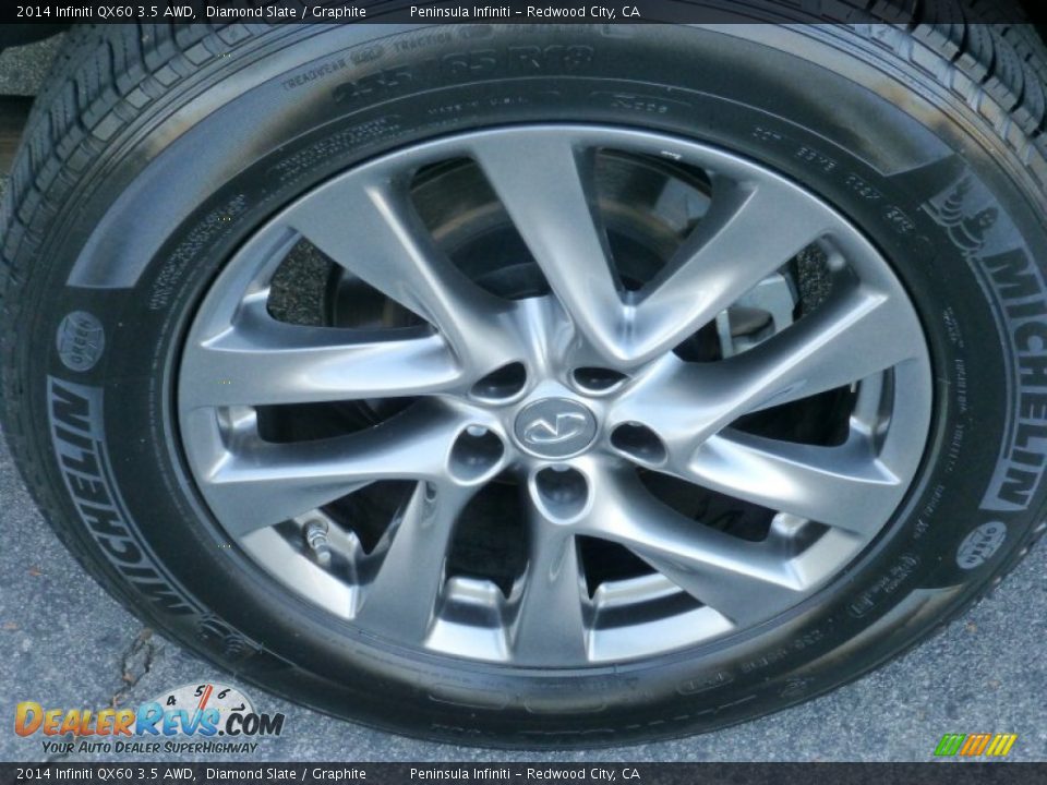 2014 Infiniti QX60 3.5 AWD Diamond Slate / Graphite Photo #15