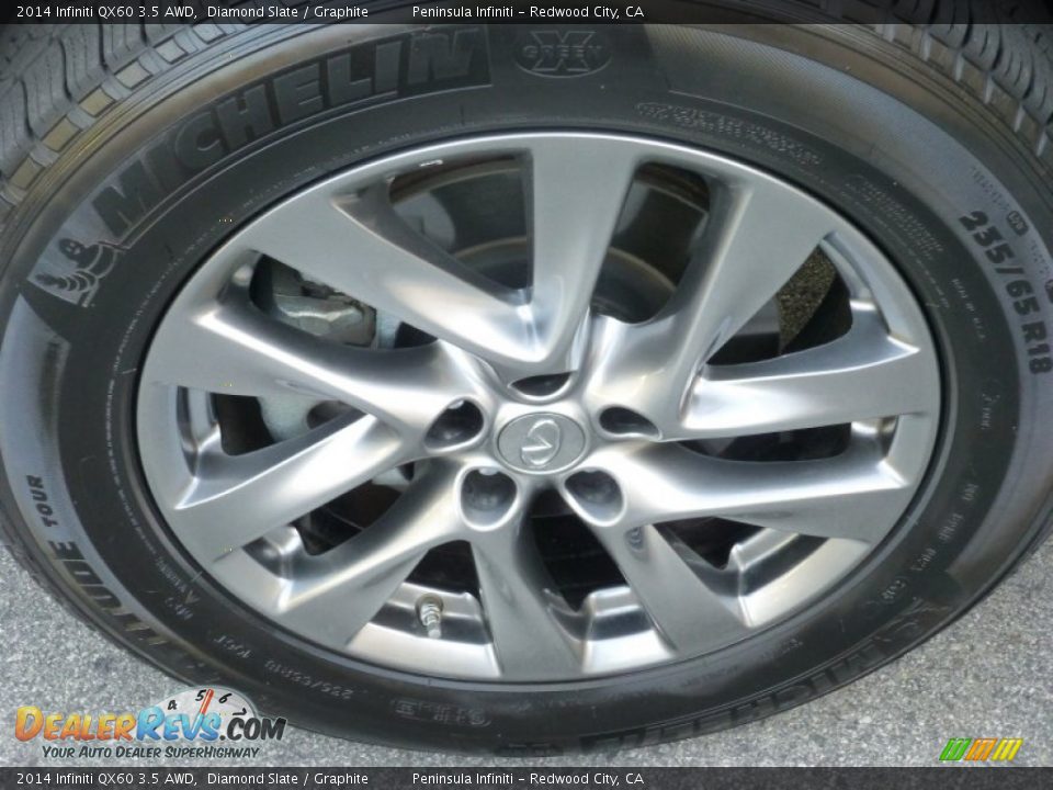 2014 Infiniti QX60 3.5 AWD Diamond Slate / Graphite Photo #16