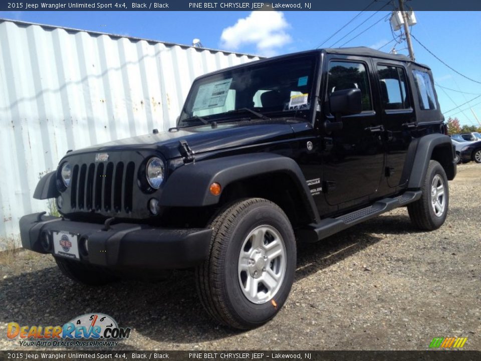 2015 Jeep Wrangler Unlimited Sport 4x4 Black / Black Photo #1