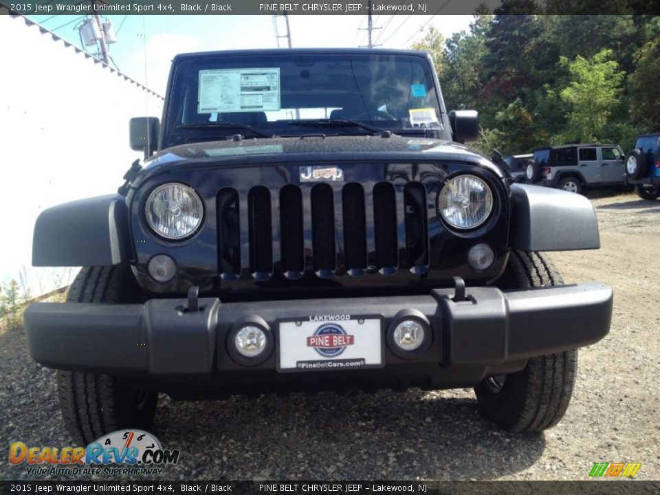 2015 Jeep Wrangler Unlimited Sport 4x4 Black / Black Photo #2