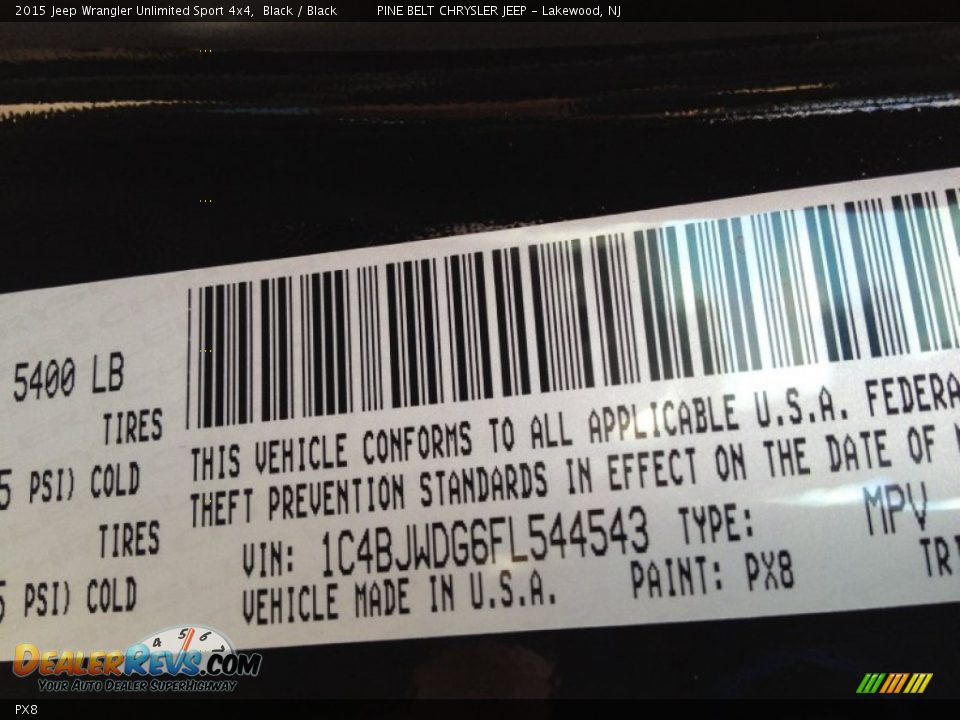 Jeep Color Code PX8 Black