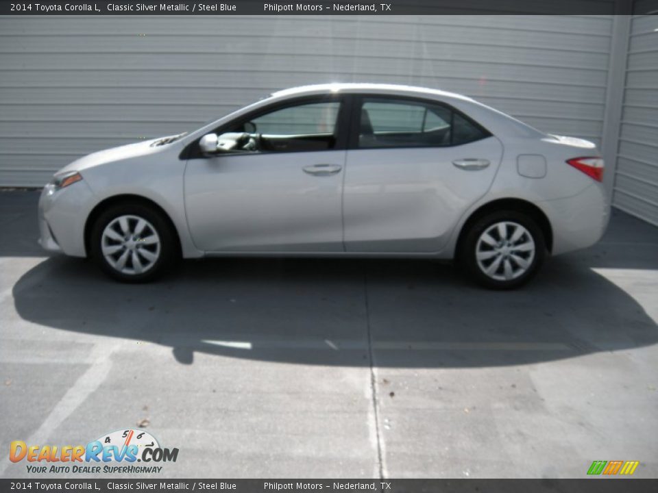 2014 Toyota Corolla L Classic Silver Metallic / Steel Blue Photo #3