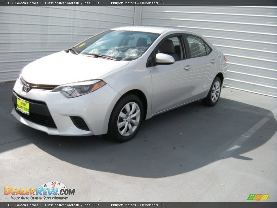 2014 Toyota Corolla L Classic Silver Metallic / Steel Blue Photo #4