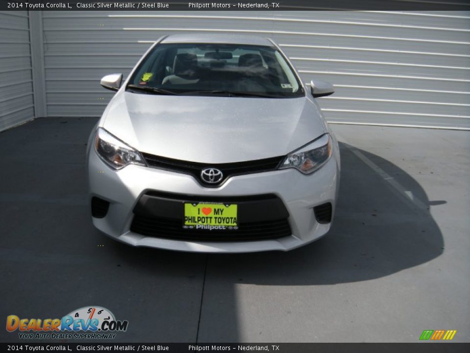 2014 Toyota Corolla L Classic Silver Metallic / Steel Blue Photo #5