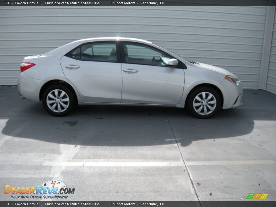 2014 Toyota Corolla L Classic Silver Metallic / Steel Blue Photo #8
