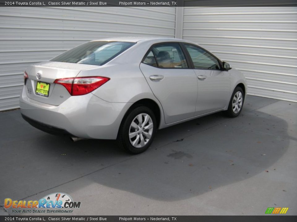 2014 Toyota Corolla L Classic Silver Metallic / Steel Blue Photo #9