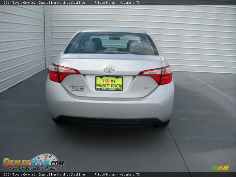 2014 Toyota Corolla L Classic Silver Metallic / Steel Blue Photo #10