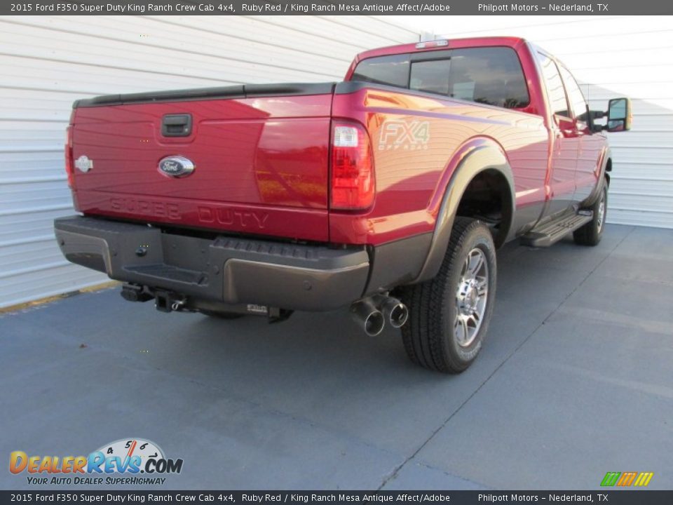 2015 Ford F350 Super Duty King Ranch Crew Cab 4x4 Ruby Red / King Ranch Mesa Antique Affect/Adobe Photo #4