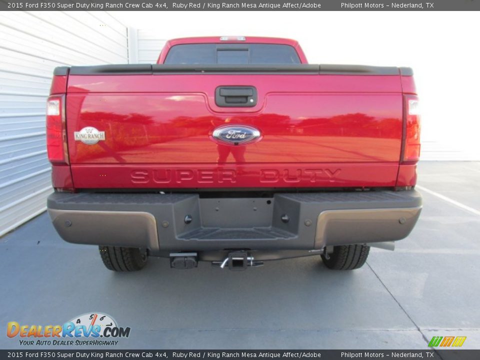 2015 Ford F350 Super Duty King Ranch Crew Cab 4x4 Ruby Red / King Ranch Mesa Antique Affect/Adobe Photo #5