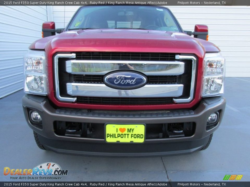 2015 Ford F350 Super Duty King Ranch Crew Cab 4x4 Ruby Red / King Ranch Mesa Antique Affect/Adobe Photo #8