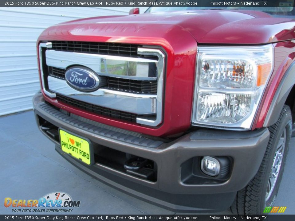 2015 Ford F350 Super Duty King Ranch Crew Cab 4x4 Ruby Red / King Ranch Mesa Antique Affect/Adobe Photo #10