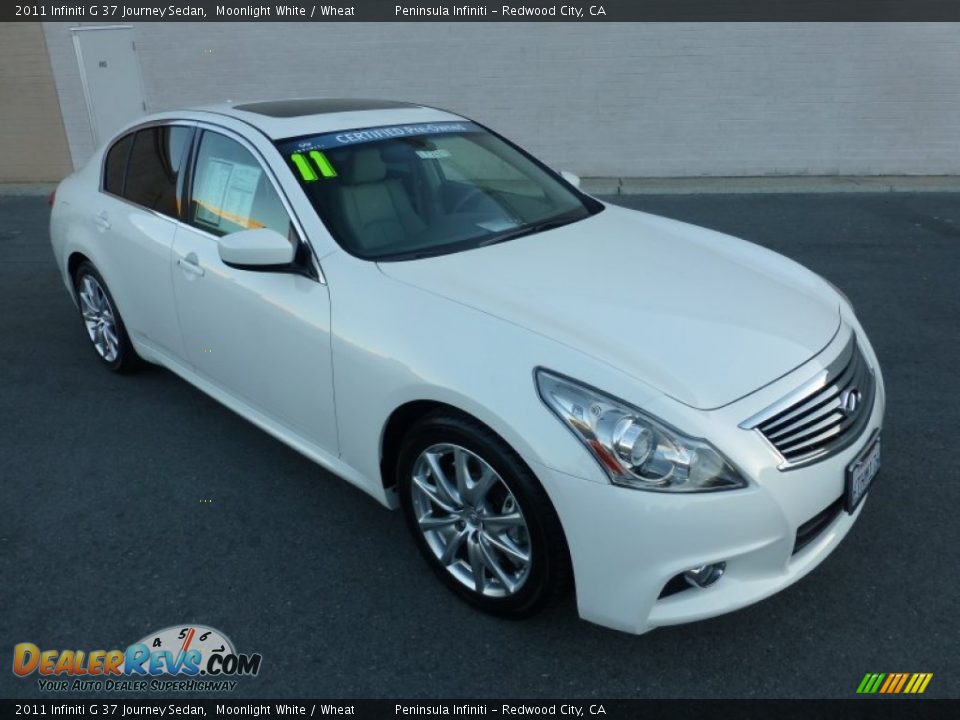 2011 Infiniti G 37 Journey Sedan Moonlight White / Wheat Photo #1