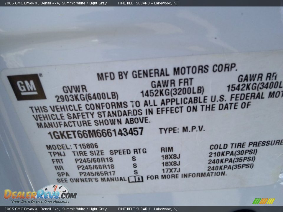 2006 GMC Envoy XL Denali 4x4 Summit White / Light Gray Photo #18