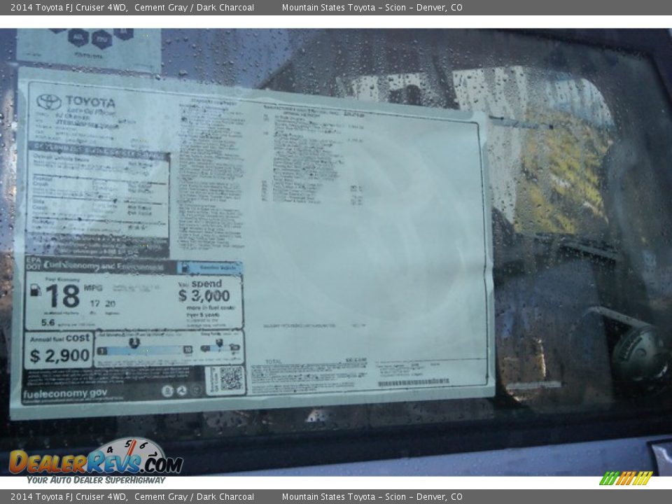 2014 Toyota FJ Cruiser 4WD Cement Gray / Dark Charcoal Photo #11