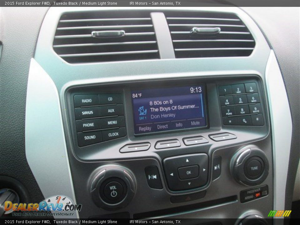 2015 Ford Explorer FWD Tuxedo Black / Medium Light Stone Photo #20