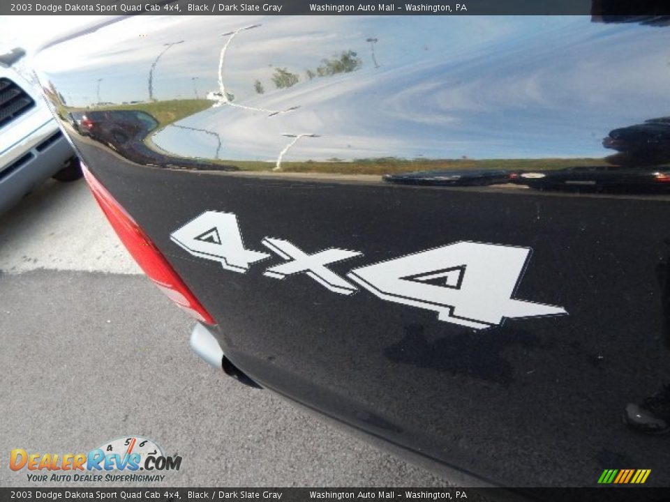 2003 Dodge Dakota Sport Quad Cab 4x4 Black / Dark Slate Gray Photo #4