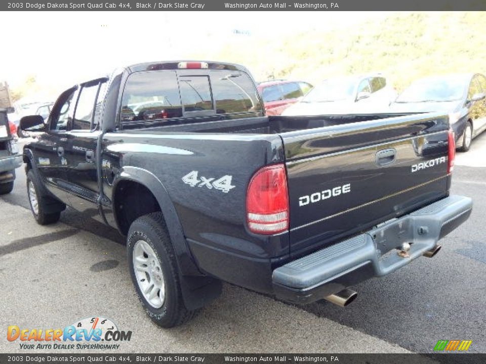 2003 Dodge Dakota Sport Quad Cab 4x4 Black / Dark Slate Gray Photo #7