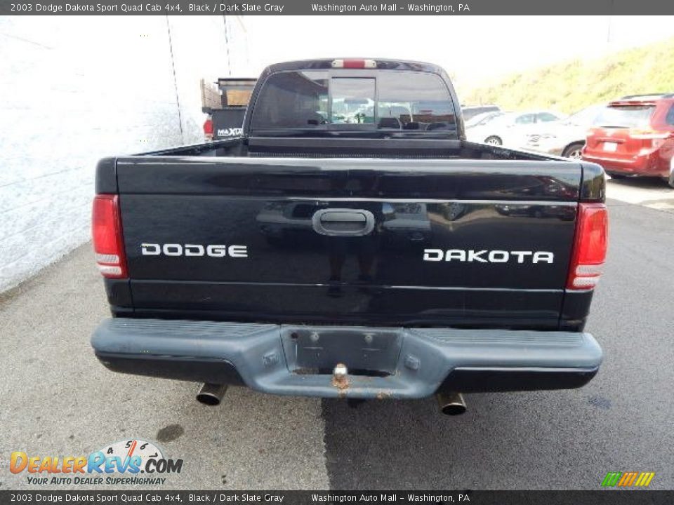2003 Dodge Dakota Sport Quad Cab 4x4 Black / Dark Slate Gray Photo #8