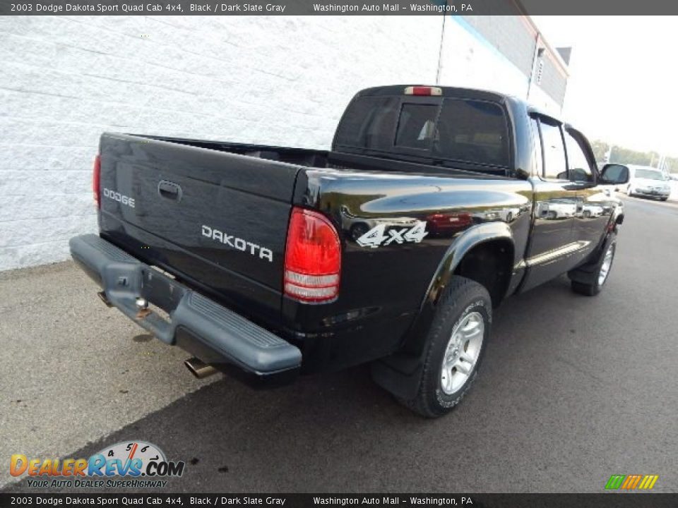 2003 Dodge Dakota Sport Quad Cab 4x4 Black / Dark Slate Gray Photo #9