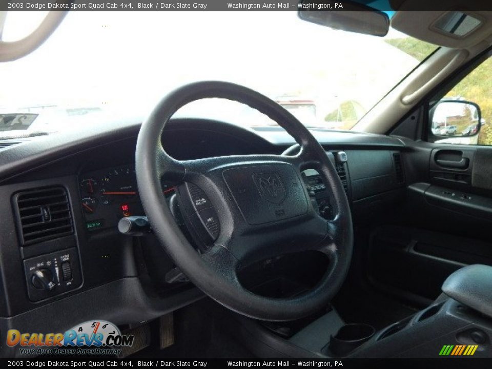 2003 Dodge Dakota Sport Quad Cab 4x4 Black / Dark Slate Gray Photo #11