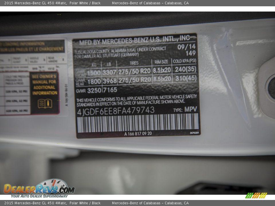 2015 Mercedes-Benz GL 450 4Matic Polar White / Black Photo #7