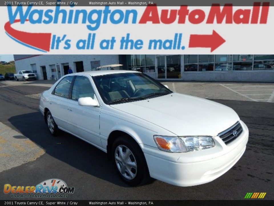 2001 Toyota Camry CE Super White / Gray Photo #1