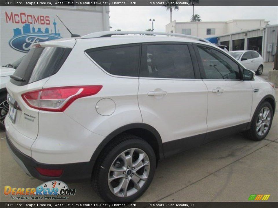 2015 Ford Escape Titanium White Platinum Metallic Tri-Coat / Charcoal Black Photo #1