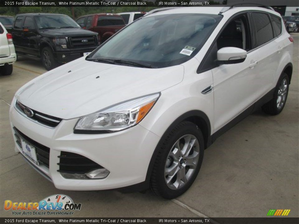 2015 Ford Escape Titanium White Platinum Metallic Tri-Coat / Charcoal Black Photo #3