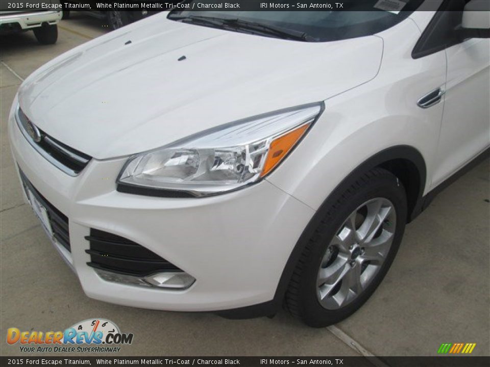 2015 Ford Escape Titanium White Platinum Metallic Tri-Coat / Charcoal Black Photo #4