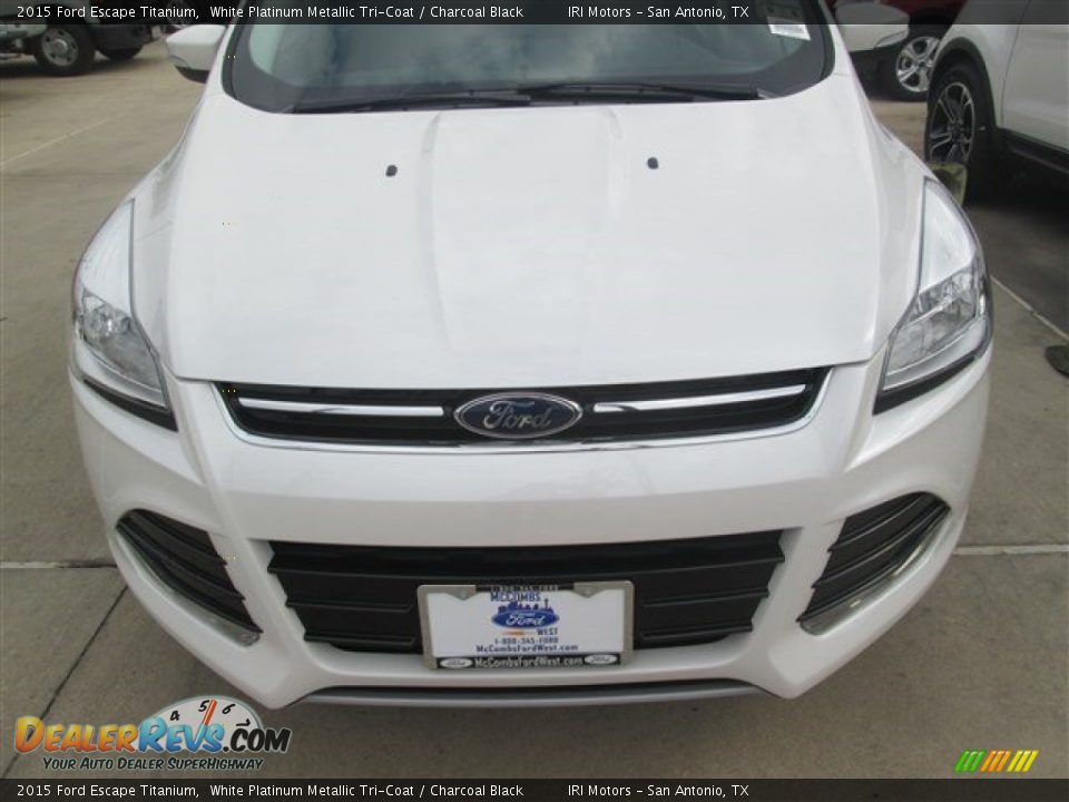 2015 Ford Escape Titanium White Platinum Metallic Tri-Coat / Charcoal Black Photo #6